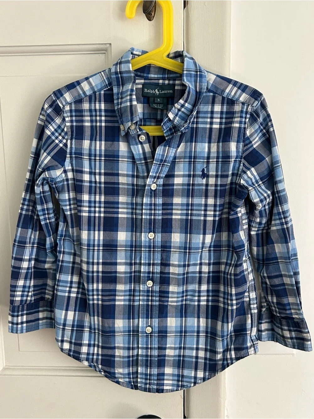 Ralph Lauren Blue Plaid Button-Down Shirt - Kids 5